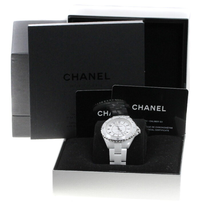 楽天市場】シャネル CHANEL H5700 J12 白セラミック デイト 自動巻き  