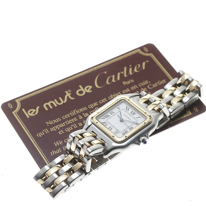 楽天市場】カルティエ CARTIER 83083242 パンテールMM 2ロウ クォーツ  