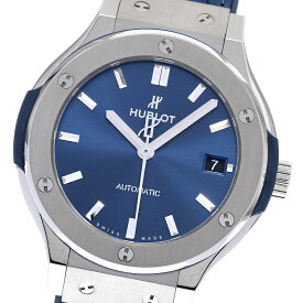 ウブロ HUBLOT 581.NX.7170.LR クラシックフュージョン ブルーチタニウム 自動巻き レディース 極美品 _838072【中古】
