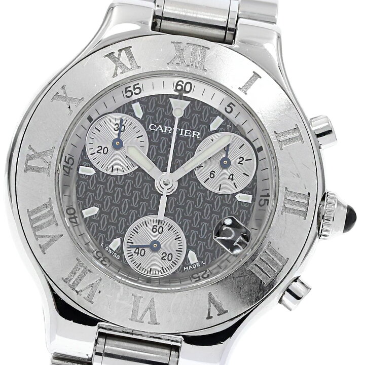 楽天市場】カルティエ CARTIER W10172T2 クロノスカフ デイト クォーツ  