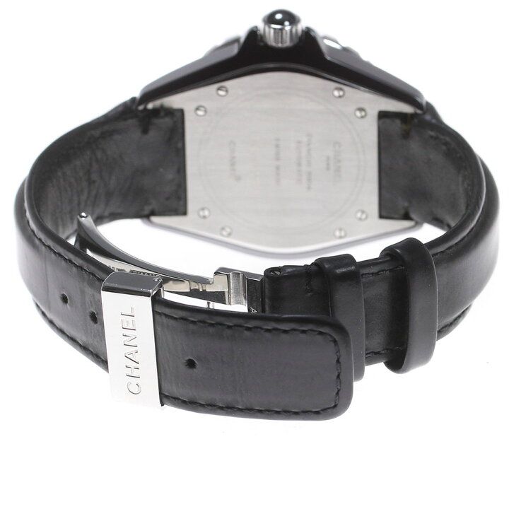 楽天市場】シャネル CHANEL H0683 J12 38MM 黒セラミック 革ベルト  