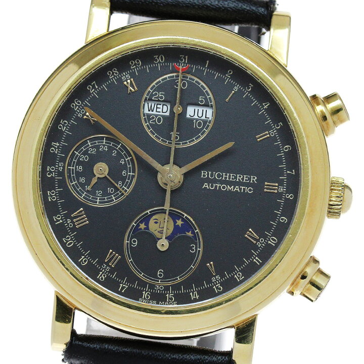 楽天市場】ブッフェラー BUCHERER 90008 K18YG トリプルカレンダー  