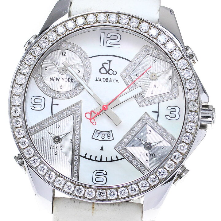 楽天市場】ジェイコブ JACOB&CO 5タイムゾーン ダイヤベゼル 47mm  