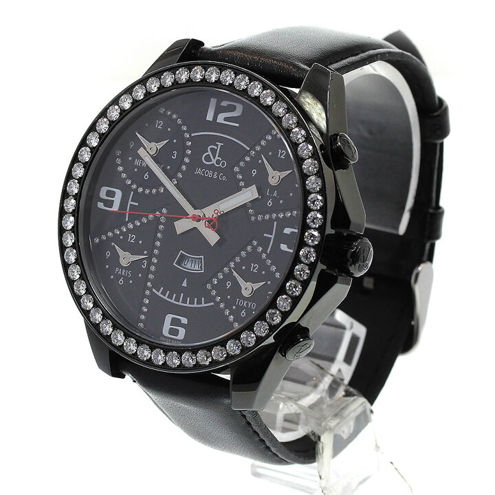 楽天市場】ジェイコブ JACOB&CO 5タイムゾーン ダイヤベゼル 47mm  