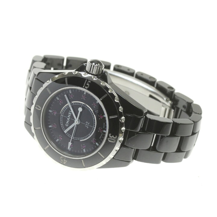 楽天市場】シャネル CHANEL H1634 J12 ブラックセラミック 12Pルビー