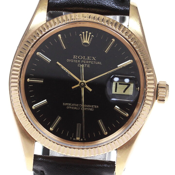 ROLEX 1503 14KYG Cal.1570 デイトジャスト 激希少14金無垢シャンパン 