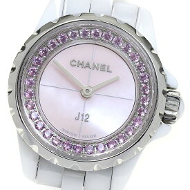 シャネル CHANEL H5512 J12 XS ピンクサファイア 白セラミック 1200本限定 クォーツ レディース 保証書付き_864850【中古】