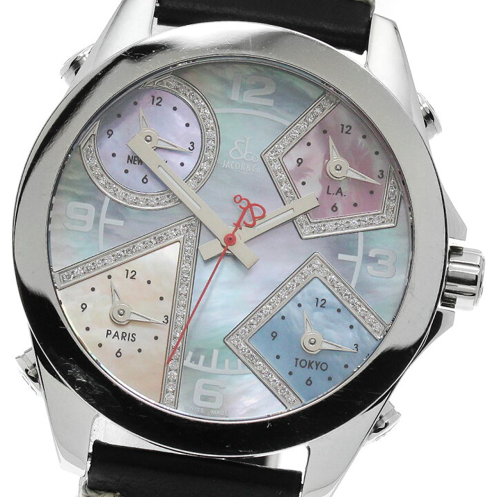 楽天市場】ジェイコブ JACOB&CO 5タイムゾーン 40MM ダイヤベゼル 