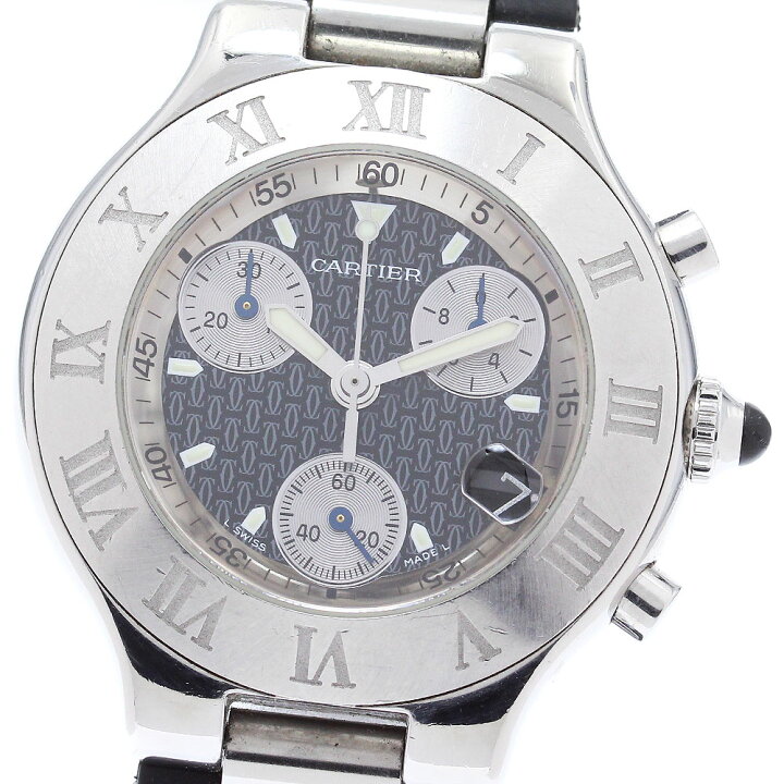 楽天市場】カルティエ CARTIER W10125U2 クロノスカフ デイト クォーツ  