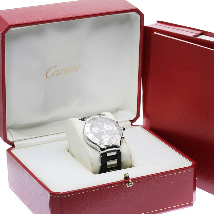 楽天市場】カルティエ CARTIER W10125U2 クロノスカフ デイト クォーツ 