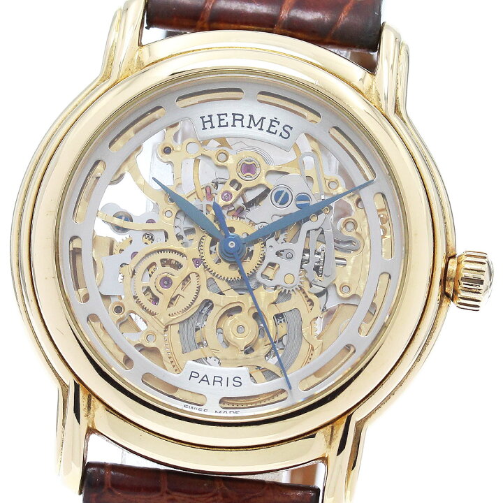 楽天市場】エルメス HERMES SM1.785 セザム スケルトン K18YG 自動巻き 