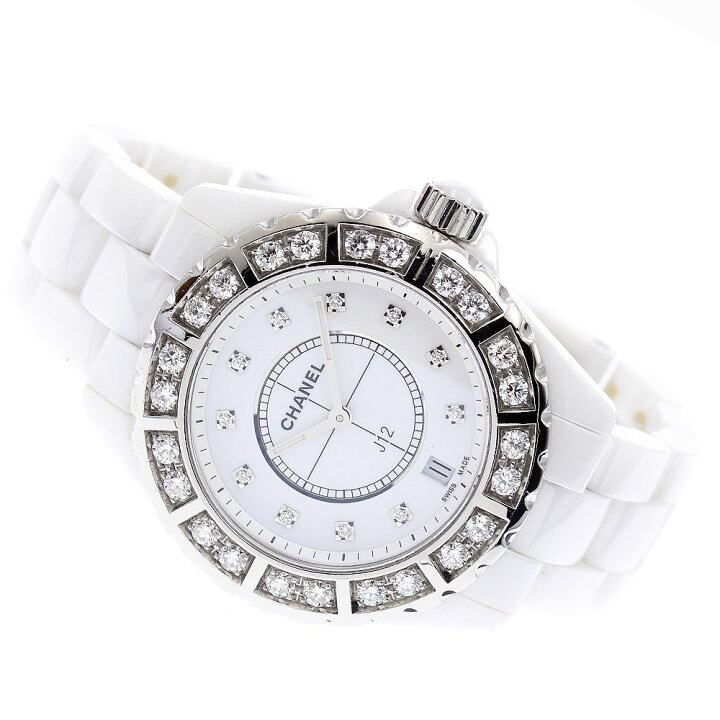 楽天市場】シャネル CHANEL H2430 J12 白セラミック ダイヤベゼル 