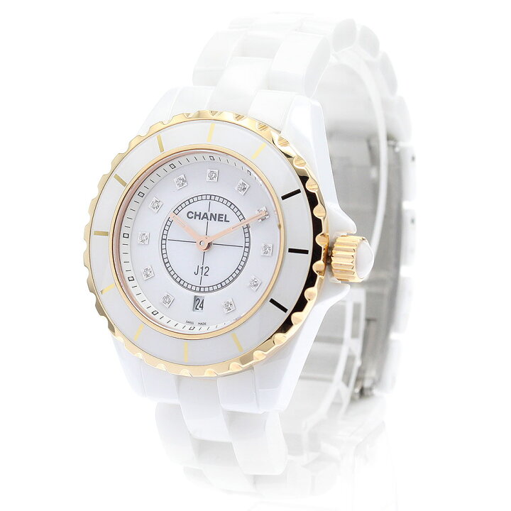 楽天市場】シャネル CHANEL H2181 J12 白セラミック 11Pダイヤ PG  