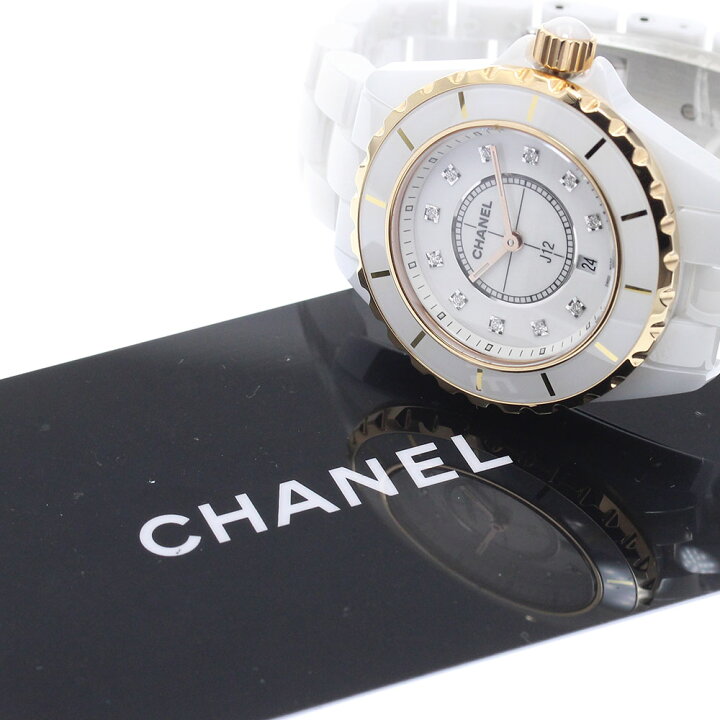 楽天市場】シャネル CHANEL H2181 J12 白セラミック 11Pダイヤ PG  
