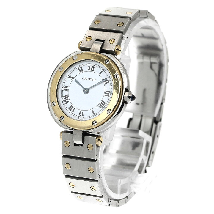 楽天市場】カルティエ CARTIER 84038288 サントスラウンドSM YGコンビ  