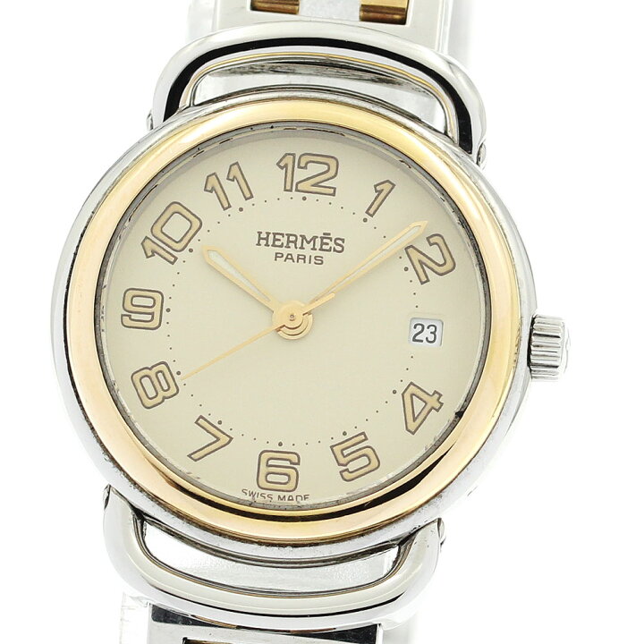 楽天市場】エルメス HERMES PU2.220 プルマン デイト クォーツ  
