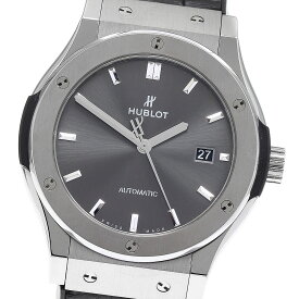 ウブロ HUBLOT 542.NX.7071.LR クラシック フュージョン チタニウム レーシンググレー デイト 自動巻き メンズ 良品 保証書付き_894124【中古】