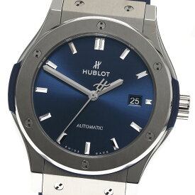 ウブロ HUBLOT 542.NX.7170.LR クラシックフュージョン チタニウム デイト 自動巻き メンズ 保証書付き_894166【中古】