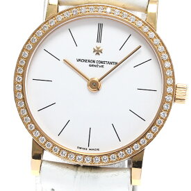 ヴァシュロン・コンスタンタン VACHERON CONSTANTIN 25593/000R パトリモニー K18PG ダイヤベゼル クォーツ レディース 保証書付き_823375【中古】
