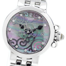 チュードル TUDOR 35100 クレア ドゥ ローズ デイト 10Pダイヤモンド 自動巻き レディース 良品 _909540【中古】
