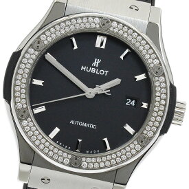 ウブロ HUBLOT 542.NX.1171.LR.1104 クラシック フュージョン チタニウム デイト ダイヤベゼル 自動巻き メンズ 美品 _908447【中古】