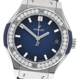 ウブロ HUBLOT 581.NX.6670.LR.1104.JPN19 クラシックフュージョン ディープブルー 日本限定 ダイヤ クォーツ レディース 良品 _916098【中古】