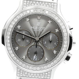 ウブロ HUBLOT 1640.GF24.1.064.1 MDM クロノグラフ ダイヤベゼル クォーツ レディース _911709【中古】