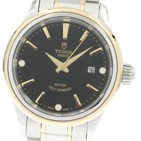 チュードル TUDOR 12103 スタイル デイト 3Pダイヤ 自動巻き レディース 保証書付き_922624【ev10】【中古】