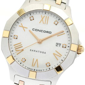 コンコルド Concord 02.3.15.1061 サラトガ 6Pダイヤ デイト クォーツ レディース 良品 _930579【中古】