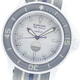 スウォッチ Swatch SO35S100 ブランパン フィフティファゾムス × スウォッチ 自動巻き メンズ 極美品 箱・保証書付き_946584【中古】