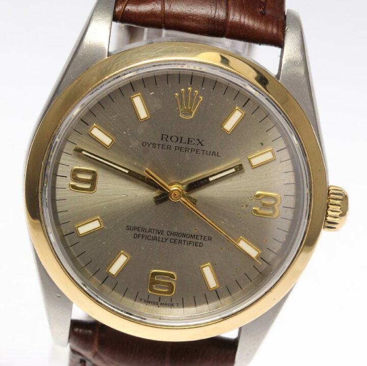 楽天市場】【ROLEX】ロレックス オイスターパーペチュアル 14203 自動巻き cal.3000 革ベルト メンズ【中古】【181116】 : CLOSER