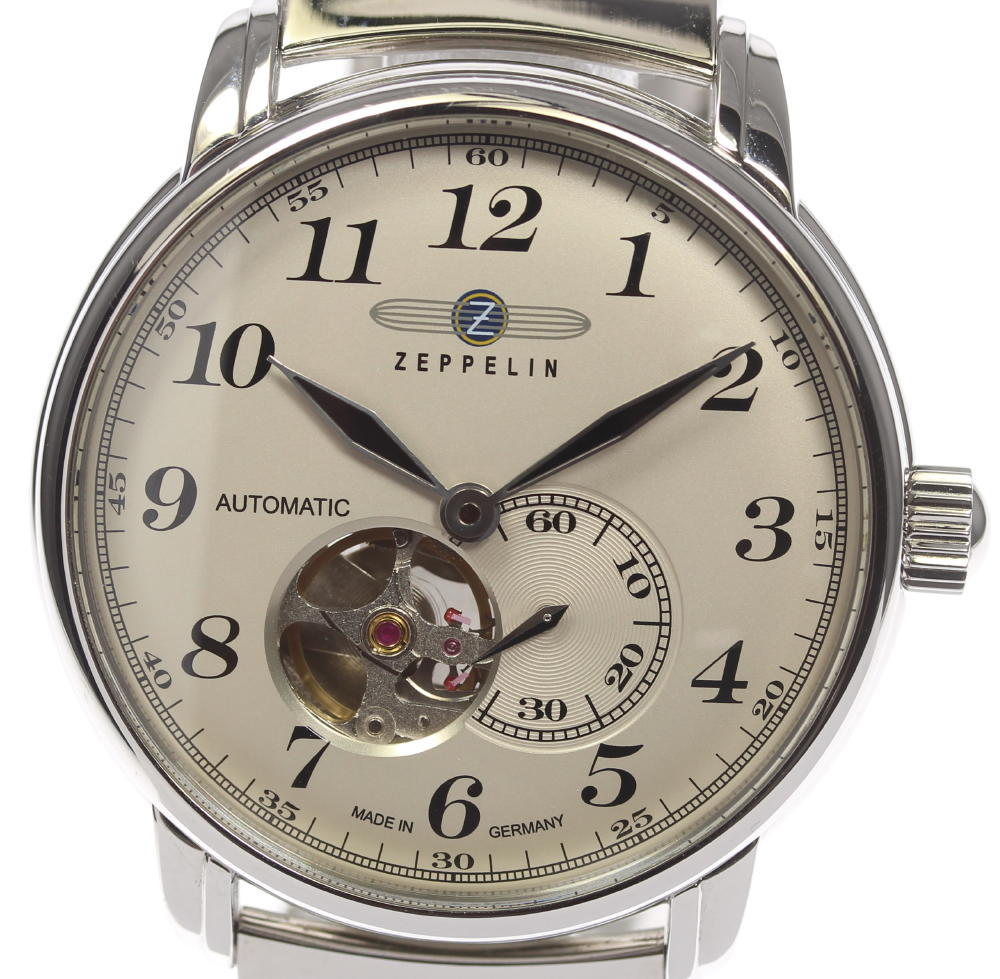 ツェッペリン ZEPPELIN 腕時計 メンズ 7666-5 Graf 自動巻き アイボリー ブラウン＿並行輸入