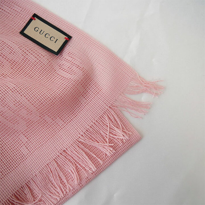 ♥️美品♥️GUCCI正規品マフラー箱付✨ピンクベージュ♥️