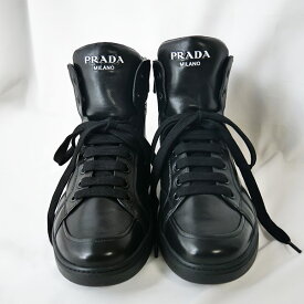 【新品■正規品■送料無料■ギフト包装無料】PRADA プラダ レザー ハイカット スニーカー　靴 メンズ 男性 ギフト プレゼント 誕生日 お祝いクリスマス プレゼント