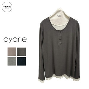 �y�\��z�yayane 2026 AUTUMN&WINTER�zayane(�A�����j�x�A�V�w�����[�x�b�N����T 856738 ����T Tee �w�����[�l�b�N�C���i�[ ���f�B�[�X �A���� 30/40/50/60�� �I�[�^���@�E�B���^�[ AW