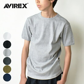 【メール便送料無料】 AVIREX アヴィレックス デイリー リブクルーネック半袖Tシャツ / リブ編み メンズ 半袖リブTシャツ アビレックス 無地 厚手 インナー タイト カットソー 男性用 抗菌防臭加工 父の日 ギフト 6143502