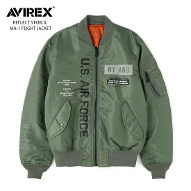 【15％OFF】 AVIREX アヴィレックス リフレクト ステンシル MA-1 フライトジャケット (リバーシブル) / REFLECT STENCIL MA-1 FLIGHT JACKET メンズ アウター ミリタリー ブルゾン セージ リフレクタープリント 男性用 父の日 ギフト アビレックス 7833252045