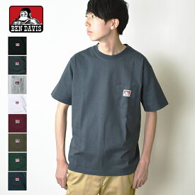 【10％OFF】【メール便送料無料】 BEN DAVIS ベンデイビス ベーシック ピスネーム ポケットTシャツ / メンズ クルーネック 半袖Tシャツ ポケット付きT 無地 ワンポイントロゴ ヘビーウェイト 厚手 コットン 綿100% ゴリラ C-25580000 父の日 ギフト