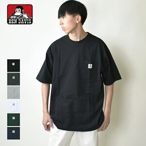 �y10��OFF�z�y���[���֑��������z BEN DAVIS �x���f�C�r�X �r�b�O�|�P�b�gT�V���c / BIG POCKET TEE �����Y �N���[�l�b�N �|�P�b�g�t�� ����T�V���c ���C�h�V���G�b�g �����|�C���g���S �S���� �w�r