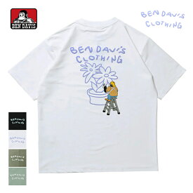 【ネコポス送料無料】 BEN DAVIS ベンデイビス クーラー フラワー Tシャツ 接触冷感 COOLER FLOWER TEE / メンズ クルーネック 半袖Tシャツ ゴリラ バックプリント ワンポイント胸ロゴ 遮熱 UVカット アメカジ カジュアル C-26580035 父の日 ギフト