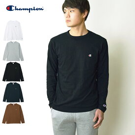 【4/17(水)12時59分まで！15％OFF】【メール便送料無料】 Champion チャンピオン ロングスリーブTシャツ / メンズ ロンT ワンポイントロゴ刺繍 長袖Tシャツ 無地 男性用 USAコットン 綿100％ C3-Y428 【2】