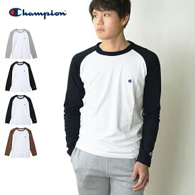 【12％OFF】【メール便送料無料】 Champion チャンピオン メンズ ラグランロングスリーブTシャツ / ワンポイントロゴ 長袖Tシャツ ラグランスリーブシャツ ロンT コットン100％ 綿100% C3-Y429