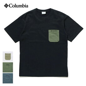 【11％OFF】【メール便送料無料】 COLUMBIA コロンビア ヤングストリートショートスリーブクルーTシャツ / メンズ クルーネック ポケットTシャツ ワンポイントロゴ刺繍 ポケット付き半袖Tシャツ 紫外線防止 UVカット 日焼け防止 キャンプ フェス アウトドア PM0642