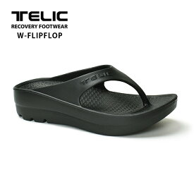 【SALE 20％OFF】 TELIC テリック リカバリーサンダル Wフリップフロップ W-FLIPFLOP (ブラック) / レディース メンズ 厚底 トングサンダル EVA 軽量 シャワーサンダル ビーチサンダル プール ルームシューズ オフィス履き コンフォートサンダル 黒 スポーツ後 運動後