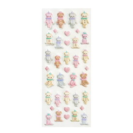 【少量入荷♪数量限定・早い者勝ち】フロッキーシール くま もこもこ・ふわふわ質感が可愛い デコレーションシール W70×H170mm【メーカー公式／クローズピン】
