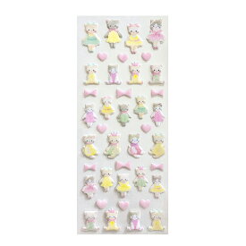 【少量入荷♪数量限定・早い者勝ち】フロッキーシール ねこ もこもこ・バレエ・ふわふわ質感が可愛い デコレーションシール W70×H170mm【メーカー公式／クローズピン】