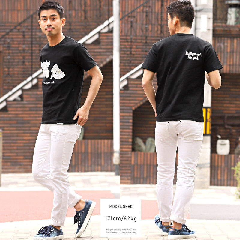 パンツ メンズ XL ホワイト 韓国 ストリート パンク くま 白 テディベア