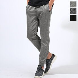 イージーパンツ ジャージ ボトムス ロゴ ファスナーポケット ジョガーパンツ メンズ スウェット ウエストゴム リブ モノトーン 杢グレー ミックスブラック ブラック M L XL aa-3305