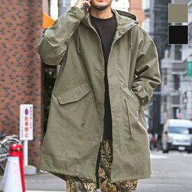 【送料無料】ミリタリージャケット アウター コート モッズコート M-51 メンズ フード付き パーカー 青島 ブルゾン 薄手 一重 オーバーサイズ 大きいサイズ カーキ オリーブ ブラック 黒 春服 秋服 20代 30代 40代 レディース M L ラグスタイル aa-3464