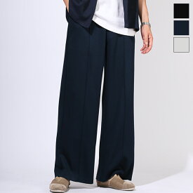 【送料無料】イージーパンツ メンズ パンツ ボトムス ワイドパンツ スウェットパンツ スラックス ズボン ジャージ センタープレス タック バルーン ウエストゴム 無地 レーヨン 太め フルレングス 外出用 韓国 ダンス 黒 紺 ブラック ネイビー グレー レディース aa-3637